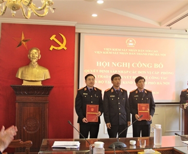 Hội nghị công bố Quyết định sáp nhập các đơn vị cấp phòng thuộc Viện KSND...